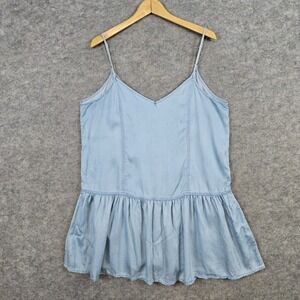 American Eagle Outfitters Women's Chambray Tank Top Dress Size L Spaghetti Strap